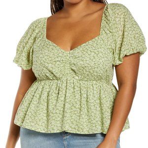 NWOT BP Floral Cotton Babydoll Top Sz 2X